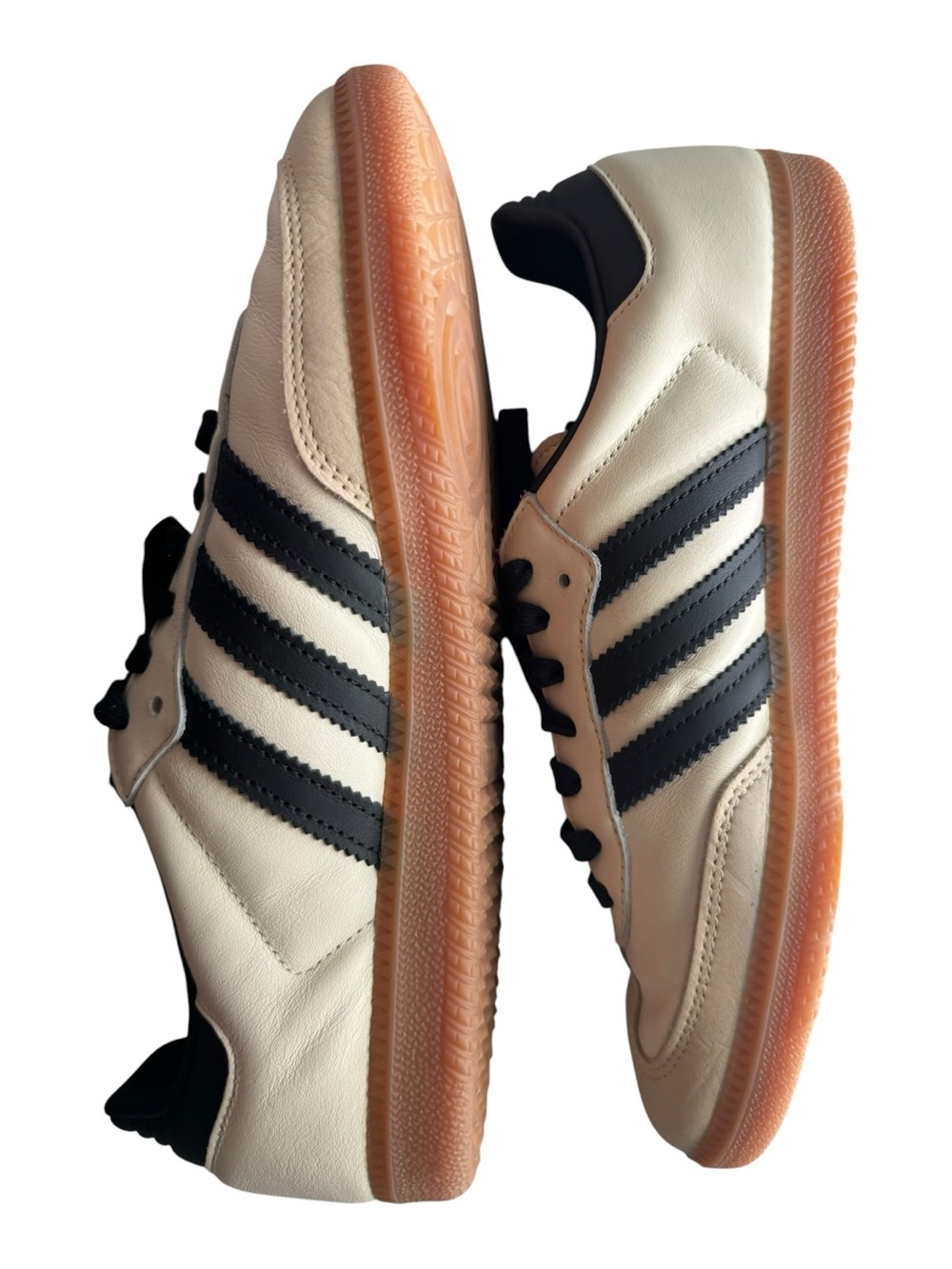 Adidas Samba OG Cream Black Gum Leather Sneakers Unisex US Men’s 10 Women’s 11 - Picture 2 of 8